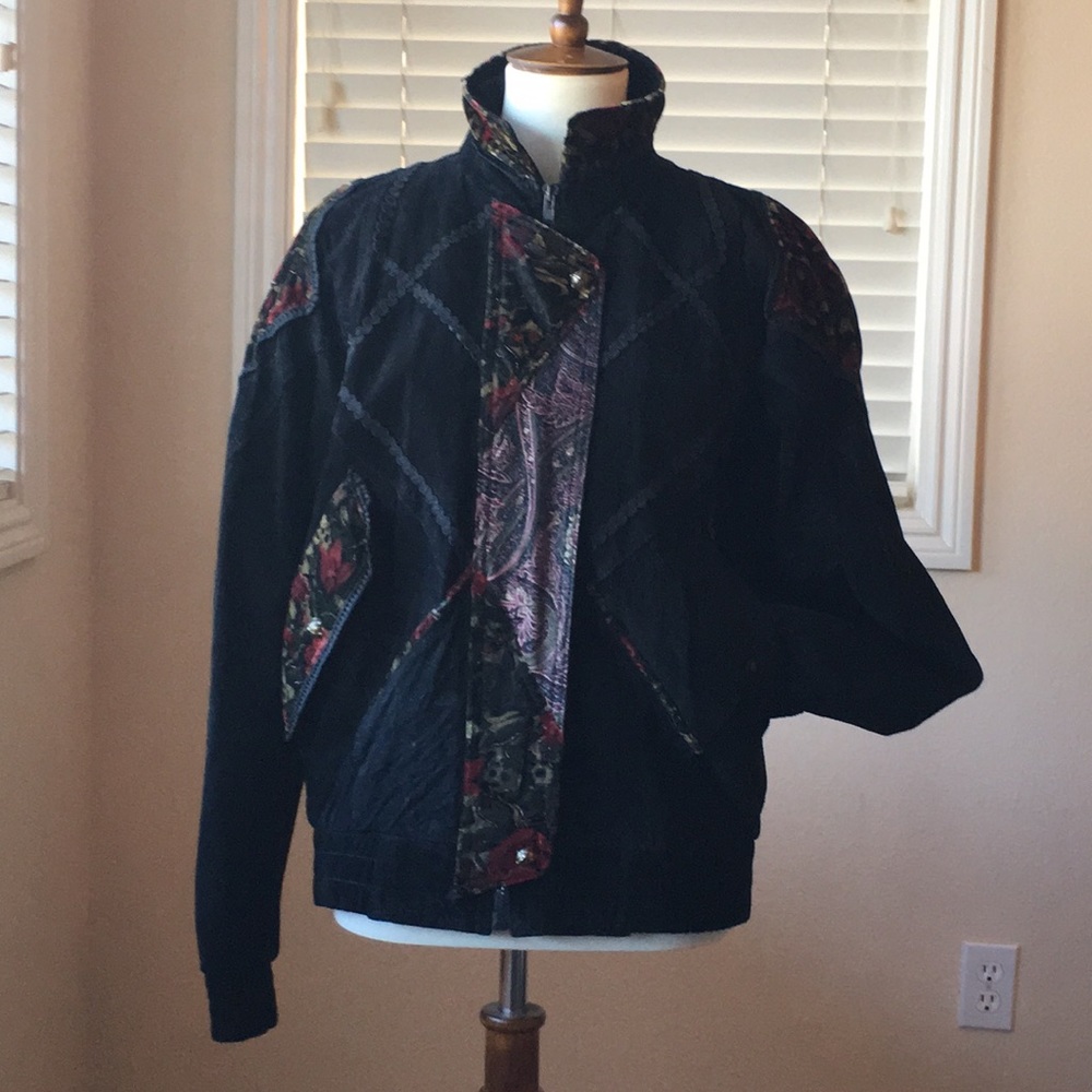 Leather bomber jacket